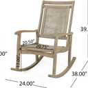 Christopher Knight Home Pearsall Acacia Wood Outdoor Rocking Chair, Wicker Rocking Chair, Patio Recliner Chair, Light Brown, 24" W x 38" D x 39.75" H