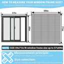 Magnetic Window Screen, Adjustable DIY 59x71in Window Screen Replacement, Black Frame Black Fiberglass Mesh, No Drilling Easy Cut-to-Fit for Sliding/Swing/Top-Hung, Fits Wood/Iron/PVC Frames