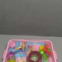 Golray Ice Cream Sensory Bin for Girls, Play Sand Art Kit with Sandbox, 2lb Magic Sand, Cake & Waffle Molds, Pretend Play Desserts Toys, Sensory Toy Set Gifts for Girl Toddlers Ages 3 4 5 6 7 8