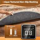 Veken 6 Ft Round Non Slip Cushioned Rug Pad Gripper, Felt and Silicone Backing, 1/4 inch Thick Carpet Liner for Hardwood Floors and Finishes, Under Area Rugs Anti Skid Mat, Keep Rugs Safe and in Place