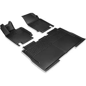 Spigen WeatherBloc Floor Mats Set Designed for Tesla Cybertruck Accessories 2025/2024/2023 with Non-Slip Sliplock Weatherproof Technology (Custom Fit)