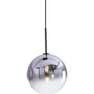 Gradient Color Glass Pendant Light,Modern Glass Hanging Light Chaniler Light (Silver, 25cm)