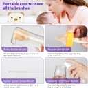 VOOWO Baby Bottle Brush & Drying Rack, Travel Bottle Cleaner Kit, Silicone Nipple & Straw Cleaner (White)