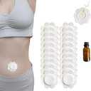 Castor Oil Patches for Belly Button,Organic Cotton Patch Cover for Castor Oil Self-Adhesive Disposable Pads, Leak-Proof Portable Compress Patch Kit 100pcs(Flower)