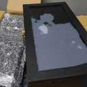 Set of 3 Wooden Trinket Display Shelf Shadow Box with Shelves 10 x 15 Inch Large Wall Mounted Display Storage Mini Figures Curio Trinket Medals Crafts Collections(Black,Box Shape)