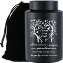 9 Inches Large Urn for Human Ashes Stainless Black Cremation Urn Adult Urn Keepsake Urn Memorial Ashes Container Up to 220Ibs