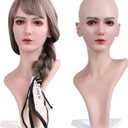 Mannequin Head, Realistic Wig Mannequin Head with Holder, for Jewelry Display Hair Stylists Facial Massage Cosmetology Training