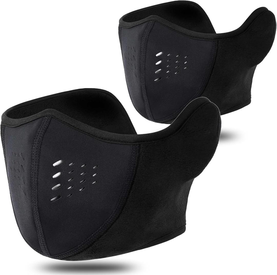 WTACTFUL Balaclava Half Face Mask - Windproof, Breathable & Thermal Protection for Men & Women - for Winter Sports & Outdoors (2-Pack Black)