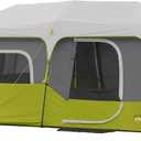 CORE 9 Person Instant Cabin Tent | Large Multi Room Family Pop Up Tent for 2 Minute Camp Setup | Included Storage Pockets for Camping Accessories, 
14' x 9'