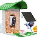 Bird Feeder with Camera, HD Birdwatching Camera with 1 Year Trial AI Identify, 4 DIY Add-ons, Smart Birds Cam with Solar Panel for Outdoor, Auto Record Videos, Gift for Bird Lover (Mint Green)