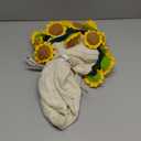 LOKOZ Sunflower Gifts for Women Get Well - Crochet Flowers Bouquet Blanket, Teacher Appreciation Gifts for Mom Sister Her Grandma Wife Birthday Presents Anniversary Home Decor 31 Inches