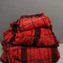 YIYEA Christmas Faux Fur Sheets, Luxury Ultra Soft Fleece Bed Sheets Set, Fluffy Plush Velvet Bedding for Fall Winter, Cozy Warmth, No Shedding, 4PC, Queen (03# Red Plaid)