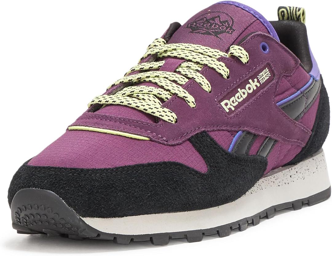 Reebok Women's Classic Leather Sneaker, Midnight Plum/Black/Grey 1, Size 8.5
