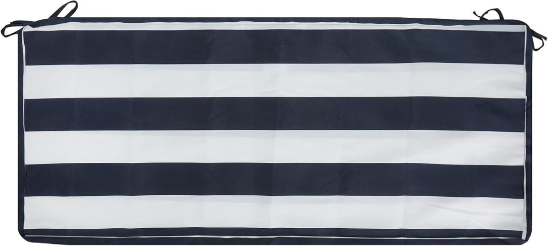 Magpie Fabrics Patio Bench Cushion Cover 42x18x3 Inch, NO Insert! Water&Fade Resistant Outdoor Loveseat Replacement Cover with Zipper (Navy White) (42" W x 18" D x 3" H (1 Pack), White Navy)