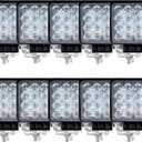 LED Work Lights for Truck 10pc 4.5 Inch Square LED Light Pods 12V 24V 48W 8000lm Cube Waterproof Off-Road Light Bar for Tractor Car Boat ATV UTV RV Golf Cart Lawn Mower