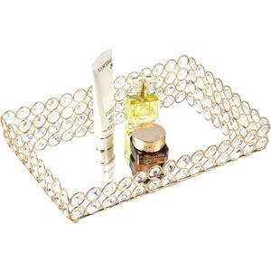 Feyarl Mirrored Crystal Vanity Makeup Tray Ornate Jewelry Trinket Organizer Cosmetic Perfume Bottle Decorative Tray Home Deco Dresser Skin Care Storage (Rectangle 12" x 8") Feyarl Mirrored Crystal Vanity Makeup Tray Ornate Jewelry Trinket Organizer Cosmetic Perfume Bottle Decorative Tray Home Deco Dresser Skin Care Storage (Rectangle 12" x 8")