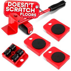 Heavy Furniture Movers with Wheels - Furniture Lifter Tool Set with Appliance Slider for Tile and Hardwood Floors, Weight Load Up to 220 Lbs - Compact Design, Easy-to-Use for Heavy Household Items