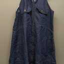 Locachy Women's Summer Sleeveless Halter Neck Button Down Denim Dress Casual A-Line Jean Shirt Dresses, size M