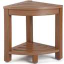 HDPE Corner Shower Stool,Shower Bench Seat with Storage Shelf for Shaving Legs Plastic Spa Bath Step Foot Rest for Bathroom Small Place (Teak)