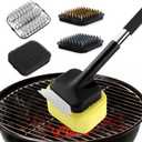 BBQ Grill Brush SetSafe Grill Cleaning Brush Set and Scraper with Replacement Sponge Heads and Various Cleaning Brushes for Porcelain Charcoal Grill
