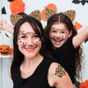 2 x Cheetah Ears Headband with Gold Cat Face Temporary Tattoos Leopard Print Ears Cat Whiskers Face Tattoo Stickers Leopard Makeup Halloween Cheetah Costume Accessories for Women Kids Adult(cheetah3)