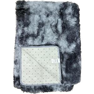 X-Large Modern Shag Area Rugs, 5.3'x7.6' Ultra Soft Fluffy Carpet, Non-Slip Tie-Dyed Floor Carpet for Girls, Kids Room Living Room Bedroom Home Holiday Decor,47 * 79 cinchs/Dark Grey (7'7" x 5'3" (Rectangular), Black Grey)
