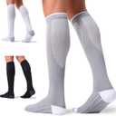 FITRELL 3 Pairs Compression Socks for Women and Men 20-30mmHg-Circulation Support Socks (L)