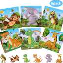 NASHRIO Wooden Puzzles for Toddlers 3-5 Years Old(Set of 6), 9 Pieces Preschool Educational and Learning Animal Jigsaw Puzzle Toy Gift Set for Boys and Girls (9 Pcs-02)