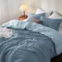 Bedsure King Comforter Set, Mineral Blue Soft Prewashed Bedding for All Seasons, 3 Pieces GentleSoft Bed Set, 1 Lightweight Comforter (104"x90") and 2 Pillowcases (20"x36")