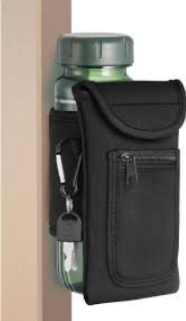 Yungyan Magnetic Gym Bag Magnetic Water Bottle Pouch Sleeve Water Bottle Holder Gym Accessories Water Bottle Sleeve with Pocket for Key Cell Phones Card Headphone Wallet Storage(Black, Classic)