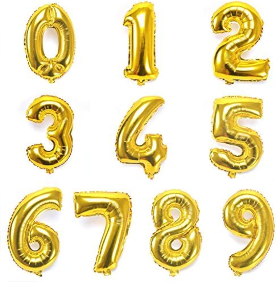 Number balloons 16 Inch, Gold Number Foil Balloons 09, Small Mylar Balloon Numbers for Birthday Aniversary Gold Party Decorations Supplies