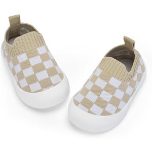 BACSAC Baby Toddler Shoes Boys Girls Infant Lightweight Breathable Walking Sock Sneakers, Camel, 6-9 Months