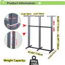 Floor Standing Metal Garment Rack - Heavy Retail Display Racks With Wheels, 6 Arms Clothing Rack, Square Tubing Portable Shirt Racks, Merchandise Display For Hanging Clothes (Black)
