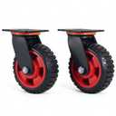 Heavy Duty Caster Wheels 6" Inch Large Solid Rubber Casters, Swivel Offroad All Terrain Outdoor Industrial Casters Wheel for Workbench, Dolly, Chic-Ken Coop, Cart, Trolley-2 Packs