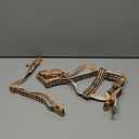 Cute Plaid Dog Collar Harness and Leash with Safety Buckle - Adjustable and No Pull Comfortable Dog Collars for Small Puppy, Stylish Durable Gift for Boy Girl Pets (beige-03)