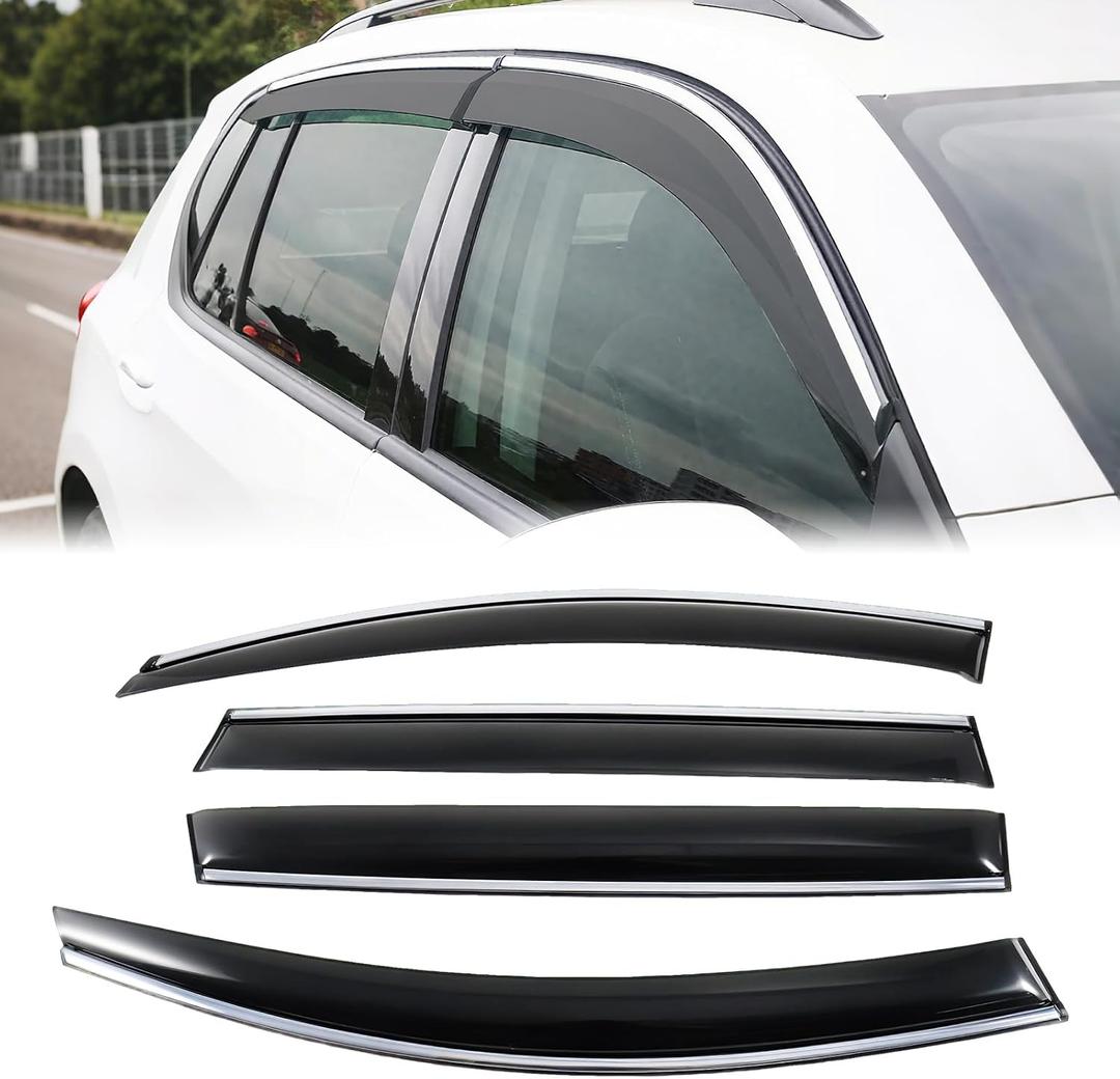 Window Visors Rain Guards for Audi Q7 SQ7 2017-2025, Tape-On 4 pcs Window Vent Deflectors