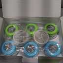 Matyz Glass Breastmilk Storage Bottles, 6 Pack, 6 oz, Sturdy Glass Bottle for Milk Freezing and Baby Feeding - Pumping Bottle for Philips Medela Spectra Breast Pumps - No BPA (3 Green & 3 Blue Lids)