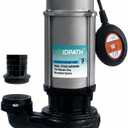 1HP, Max 6500 GPH Sewage Grinder Pump, 115V Trash Pump, 52.5ft Head