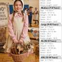 Nuoqi Prairie Dress Girls Pioneer Colonial Costume Long Sleeve 1800s Victorian Dress with Apron, 4-5, Pink