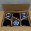 MONITO 17 OZ Coffee Mugs Set of 6, Large Ceramic Blue Coffee Mugs Set with handle for Tea/Latte/Milk/Cocoa, Funny Tea Cups for Office and Home, Engagement Gifts. (Starry Blue)