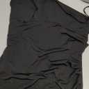 Aigeman Women Spaghetti Straps Mermaid Evening Gown Wedding Guest Dress Drape Neck Lace Backless Formal Maxi Dress 21 (Medium, Black)