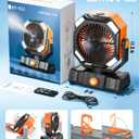Portable Misting Fan, Cooling Mist Fans, 20000mAh USB Rechargeable Battery Powered Fan with Mister, 250mL Water Tank & LED Lantern, for Home Desk, Bedroom, Office, Outdoor & Indoor Use