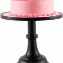 KEILEOHO 12 Inch Black Cake Stand, Adjustable Cupcake Stand Cake Display, Round Metal Cake Holder for Dessert Table, Birthday Party, Wedding
