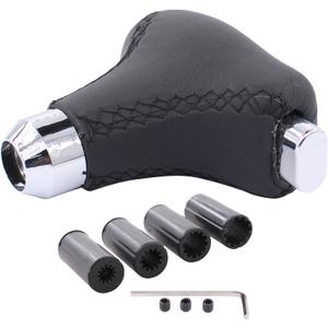 ApplianPar Black Universal Automatic Gear Shift Knob with 8mm 10mm 12mm 14mm Adapter for Automatic Transmission Vehicle
