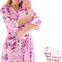 ECO BABY Mommy and Me Robe and Swaddle Set | Maternity Robe and Matching Baby Set for Girl, Boy | Hospital Labor and Delivery (XX-Large, Taylor)