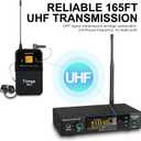 UHF Wireless In-Ear Monitor System - 99 UHF Frequencies Mono IEMs for Musicians, 164ft Stable Transmission Range, Ideal for Stage Performance, Bands, Studio Recording, Lectures & Speeches (WG1)