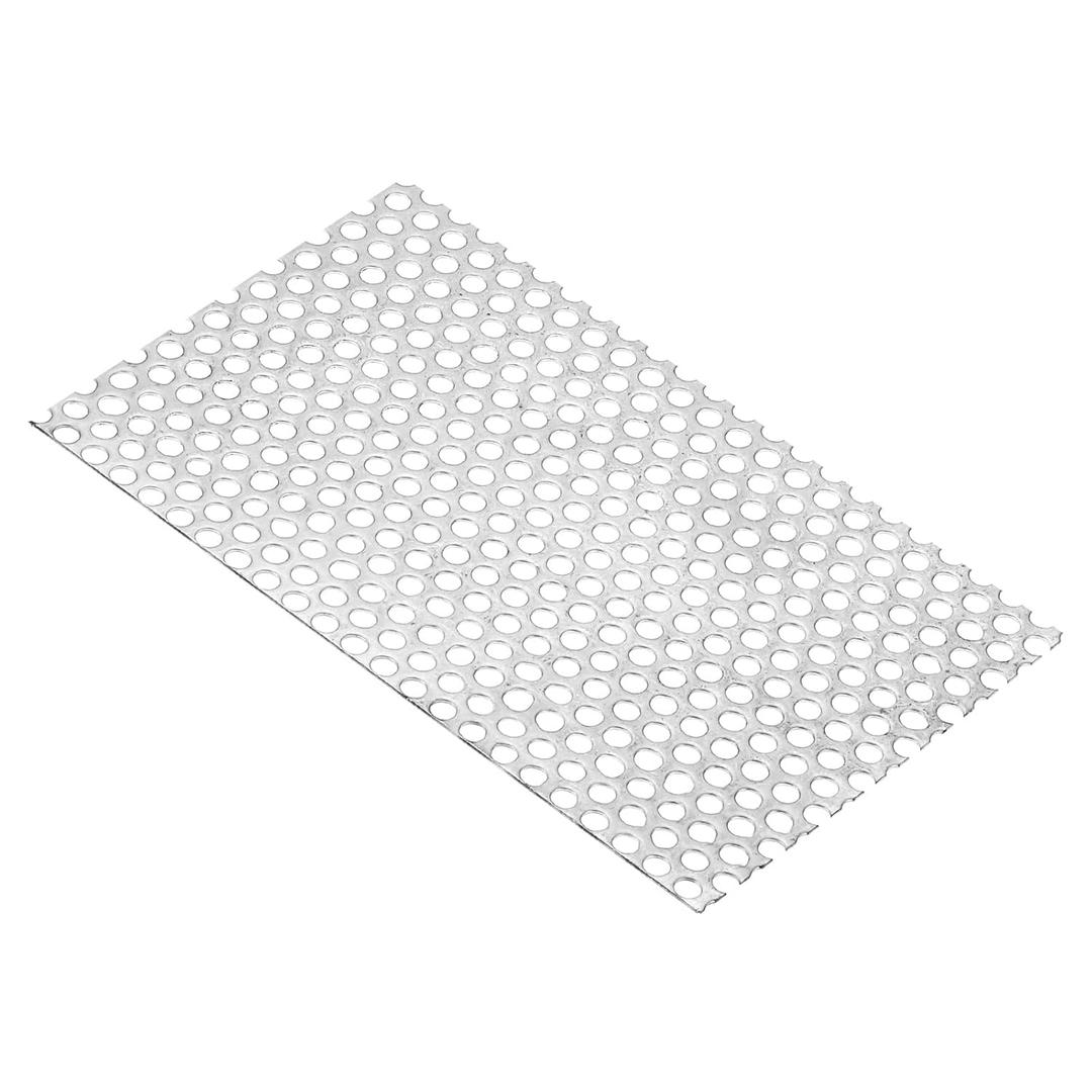 PATIKIL 8" x 4" 304 Stainless Steel Perforated Sheet, 0.2" Hole 19GA Expanded Metal Mesh Plate Screen Decorative Meshes for Ventilation Grill Smoking