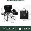 SUNNYFEEL Directors Camping Chair 500LBS with Side Table & Cooler Bag