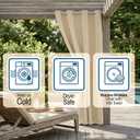 Waterproof Outdoor Curtain W52 x L84 - Grommet Top Sunlight Blocking Window Treatment Drapes Blackout Curtains for Home Bedroom Living Room Patio Porch Pergola Cabana Gazebo (Beige, 2 Panels)