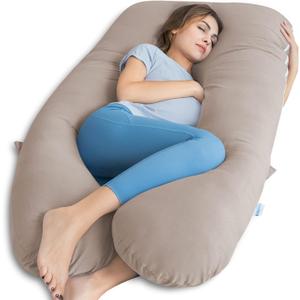 QUEEN ROSE Pregnancy Pillow, U Shaped Full Body Pillows for Sleeping Support, 55 Inch Maternity Pillow for Pregnant Women, Nomad